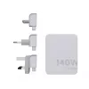 Portable 140W GaN Travel Charger Xtorm XVC2140 with 3× USB-C PD ports and 2 m USB-C cable, white