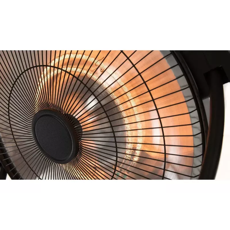 Halogen electric space heater SUNRED Retro, 2100/900 W, for indoor floor use, heats up to 17 m², black/brown