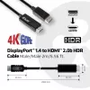 CLUB3D DisplayPort 1.4 to HDMI 2.0b HDR Cable Male/Male 2m/6.56 ft.