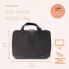 R-Go Tools Laptop bag R-Go Viva, full-grain leather, with integrated laptop stand, shoulder strap, 15.6-inch, black