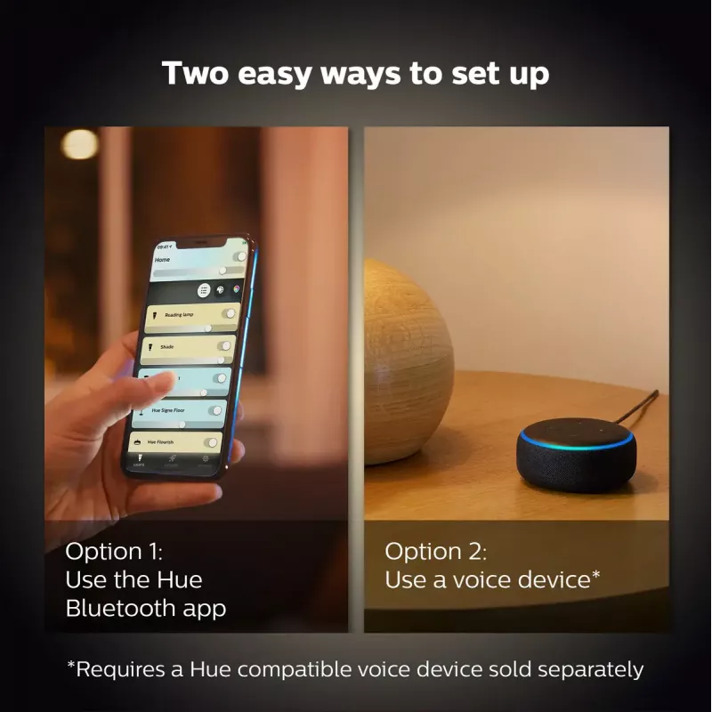 Smart bulb Philips Hue White Candle E14, Bluetooth, 6 kWh/1000h, AC, white, dimensions 72×55×174 mm