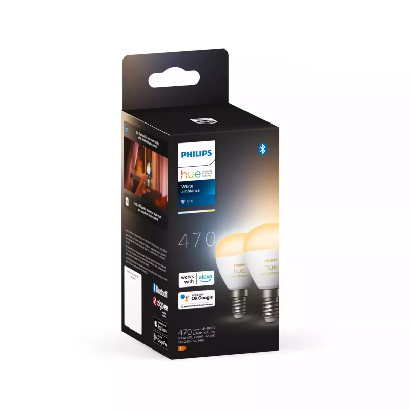 Philips Hue White ambience Lustre – E14 smart bulb – (2-pack)