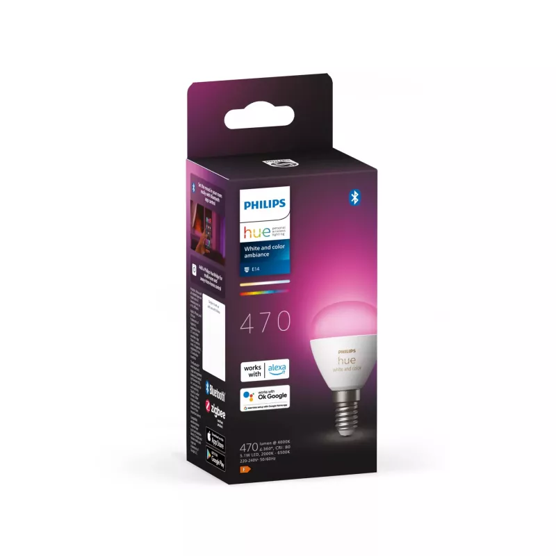 Smart bulb Philips Hue White and colour ambience Lustre E14 Bluetooth Zigbee