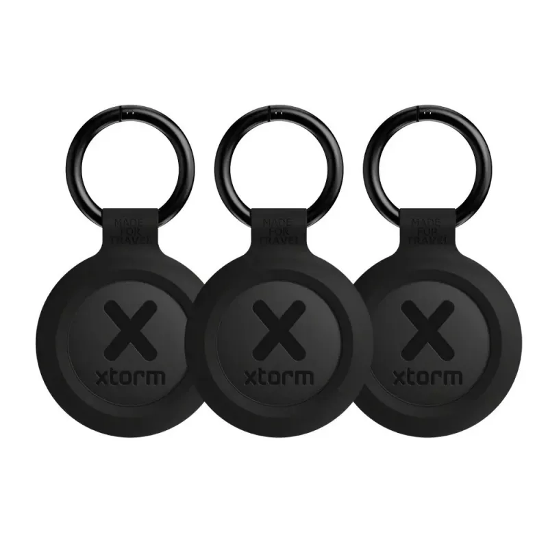 Smart keychain tracker Xtorm XTAG2GA11 — universal GPS finder, CR2032 battery, 3V, black, 3‑pack
