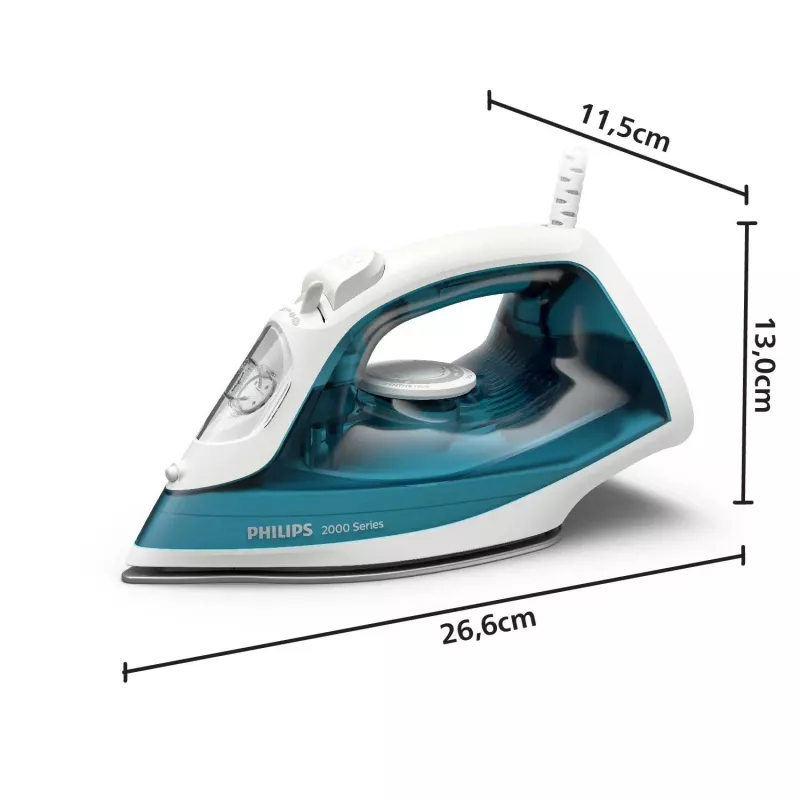 Steam iron Philips DST2010/90 — 2000 W, 0.25 L water tank, non-stick soleplate, 1.9 m cord