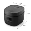 Rice cooker Philips 3000 series HD3080/80, 0.54 L, 400 W, black, button control