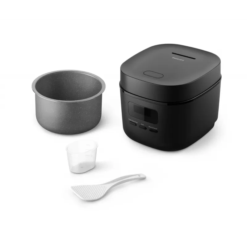 Rice cooker Philips 3000 series HD3080/80, 0.54 L, 400 W, black, button control