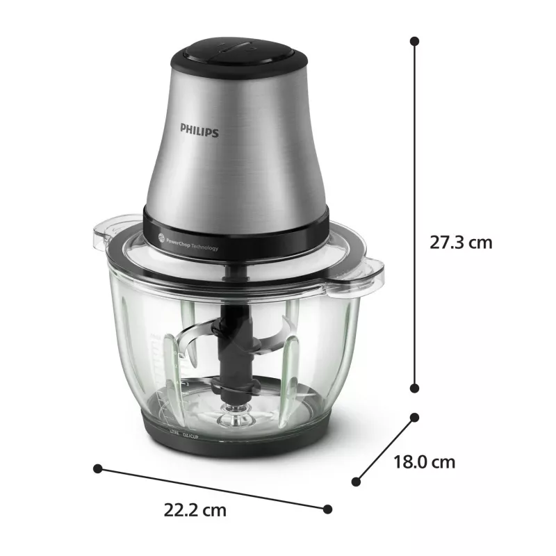 Philips 3000 series HR1503/00 electric food chopper 2 L 500 W Stainless steel