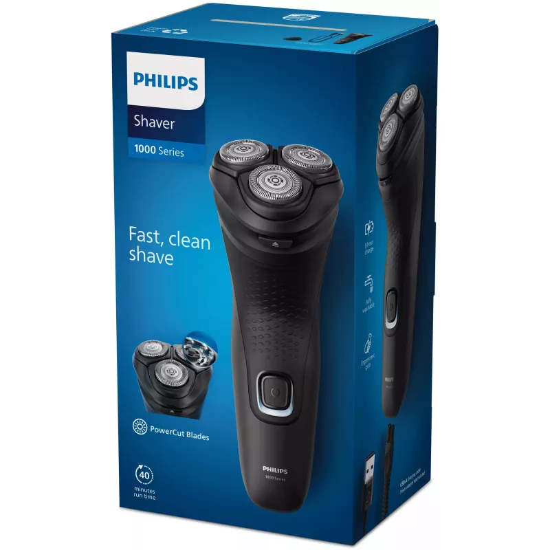 Philips Shaver 1000 Series S1141/00 Dry electric shaver Rotation shaver Black
