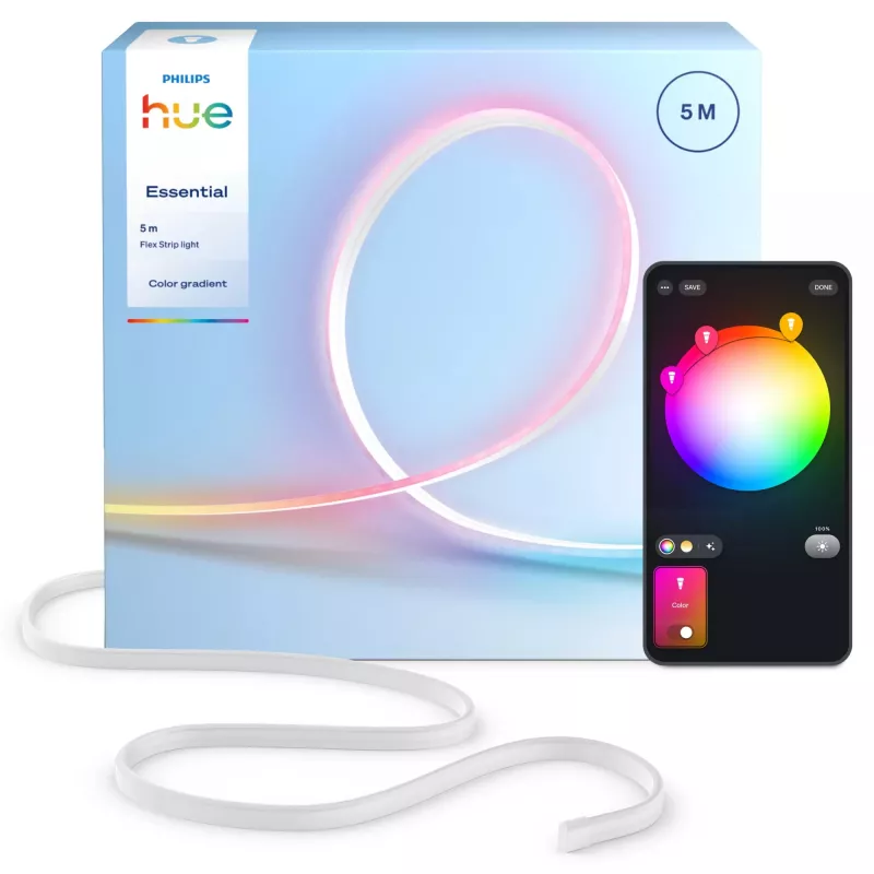 Smart strip light Philips Hue Essential Flex 5 m, Bluetooth/Zigbee, Multicolour, 19 W