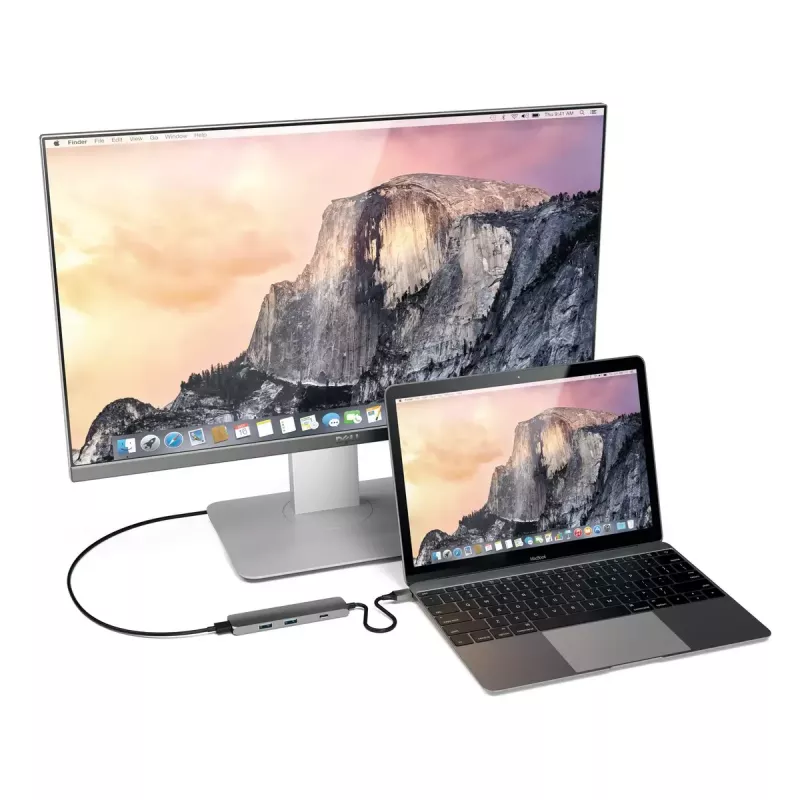 Satechi ST-CMAM laptop dock/port replicator USB 3.2 Gen 1 Type-C, HDMI, USB-A, USB-C, Grey, aluminium
