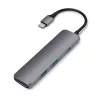 Satechi ST-CMAM laptop dock/port replicator USB 3.2 Gen 1 Type-C, HDMI, USB-A, USB-C, Grey, aluminium