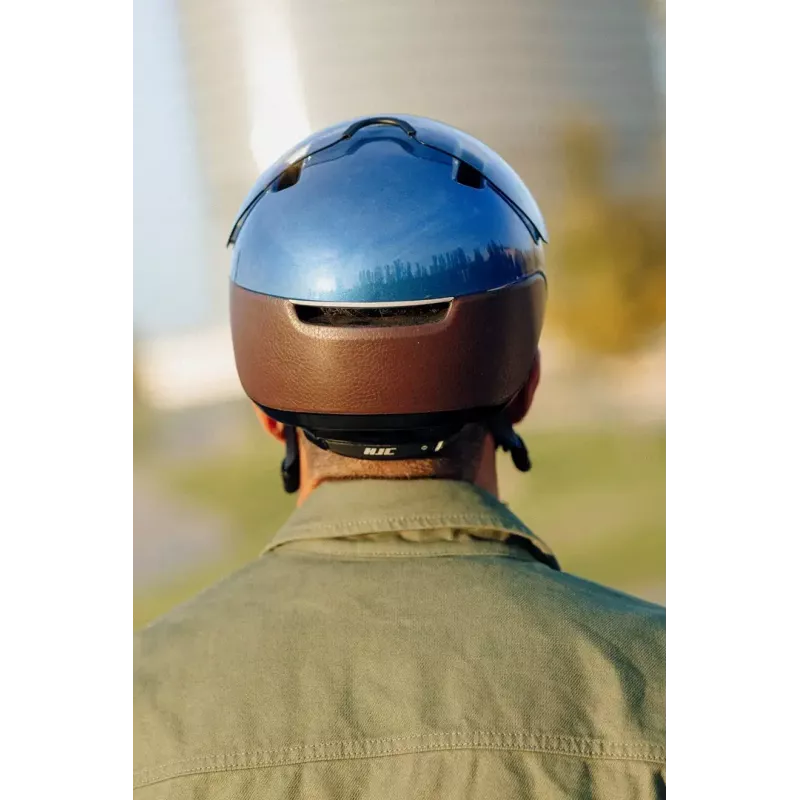 Cycling Helmet HJC Calido Plus, Size S (51–56 cm), In-mold, Magnetic Visor, 350 g, White/Grey