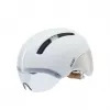 Cycling Helmet HJC Calido Plus, Size S (51–56 cm), In-mold, Magnetic Visor, 350 g, White/Grey