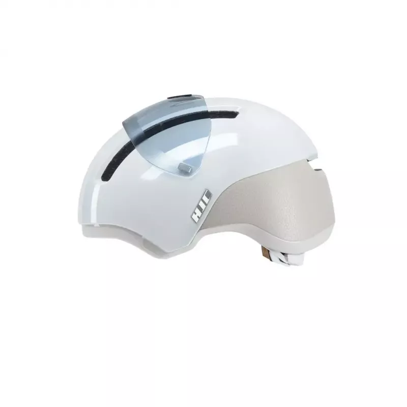 Cycling Helmet HJC CALIDO PLUS Size L — White/Grey, In-mold, 58–63 cm, 350 g, Magnetic Visor
