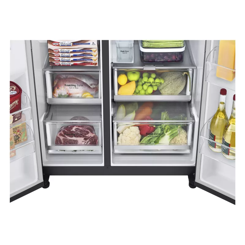 LG InstaView GSGV81EPLL side-by-side refrigerator Freestanding 635 L Black