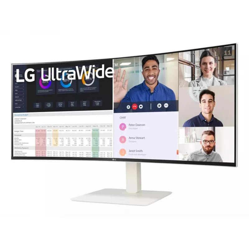 LG 38WR85QC-W computer monitor 96.5 cm (38 inch) 3840 x 1600 pixels UltraWide Quad HD LCD White