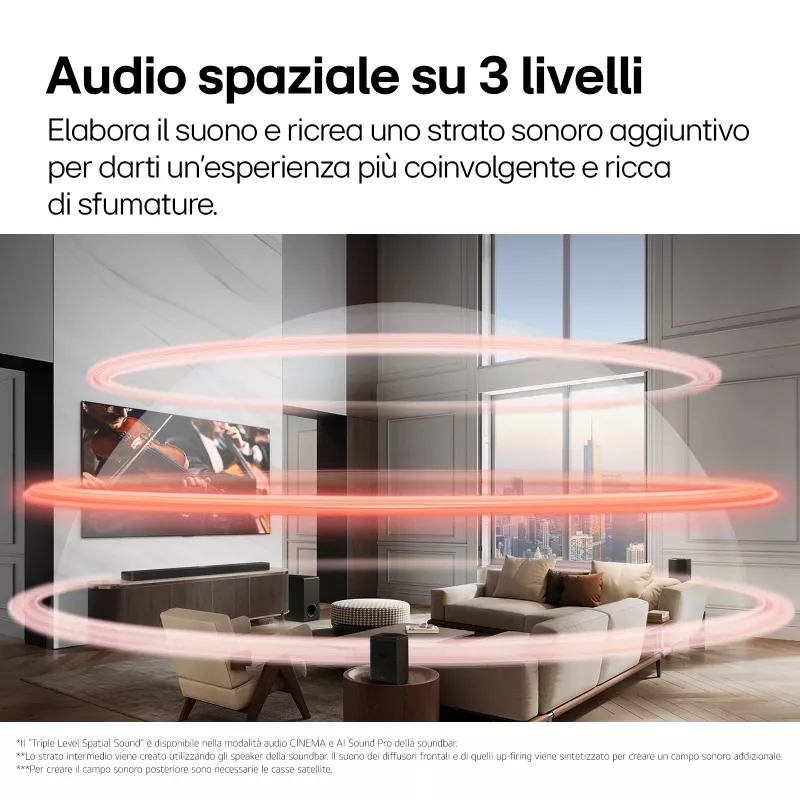 Soundbar LG S95TR 9.1.5 channels 810 W RMS with wireless 220 W subwoofer, Black
