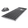 DELL Pro Plus Keyboard and Mouse - KM7321W - UK (QWERTY), Full-size (100%), Wireless, RF Wireless + Bluetooth, QWERTY, Grey, Titanium, Mouse included