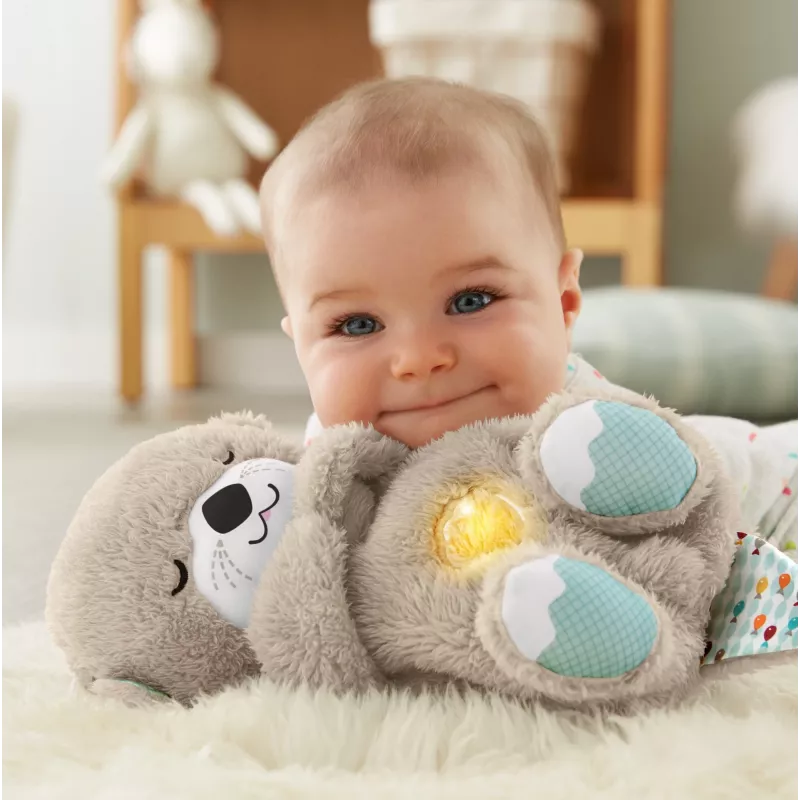 Fisher-Price Soothe 'n Snuggle Otter, Plush Baby Toy, Sound Machine with Breathing Motion