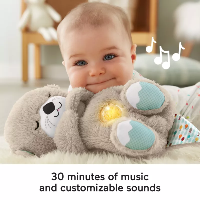 Fisher-Price Soothe 'n Snuggle Otter, Plush Baby Toy, Sound Machine with Breathing Motion