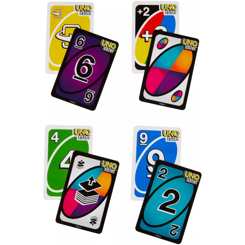 Games UNO FLIP Card Game with Color Blind Accessible Deck for Kids, Adults & Family Night