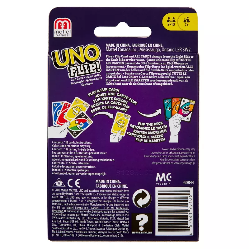 Games UNO FLIP Card Game with Color Blind Accessible Deck for Kids, Adults & Family Night