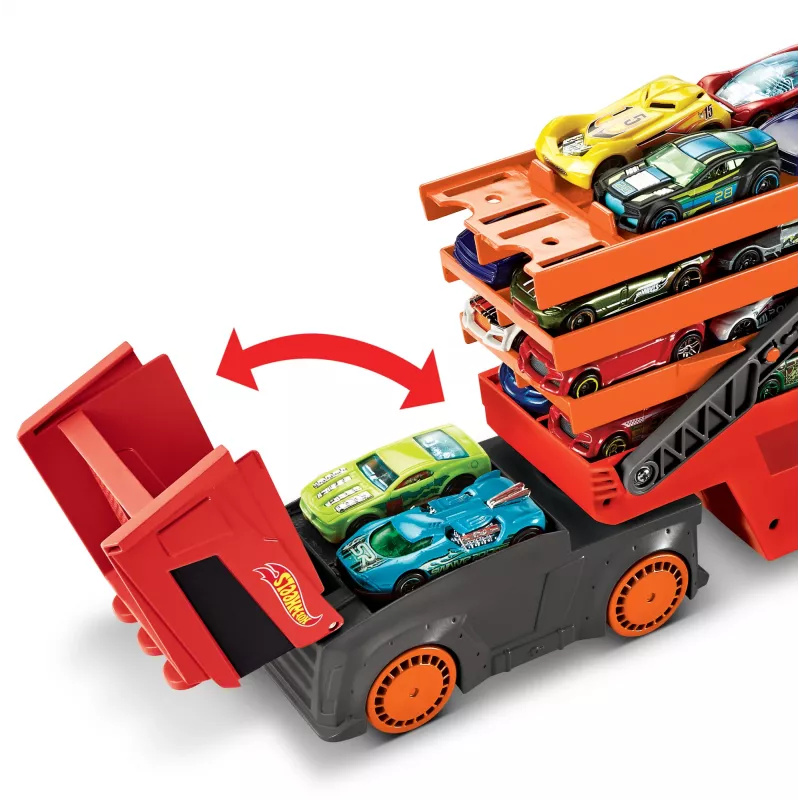 Hot Wheels City Mega Hauler with Storage for up to 50 1:64 scale cars ages 3 and older