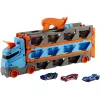 Hot Wheels City Speedway Hauler Carrier with 3 Toy Cars, Vehicle set, 4 yr(s), Plastic, Grey, Multicolour