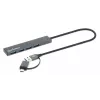 Manhattan USB-C & USB-A Combo Dock/Hub, Ports (4): USB-A (x4), 5 Gbps (USB 3.2 Gen1 aka USB 3.0), USB powered (no external power supply required), Cable 25cm