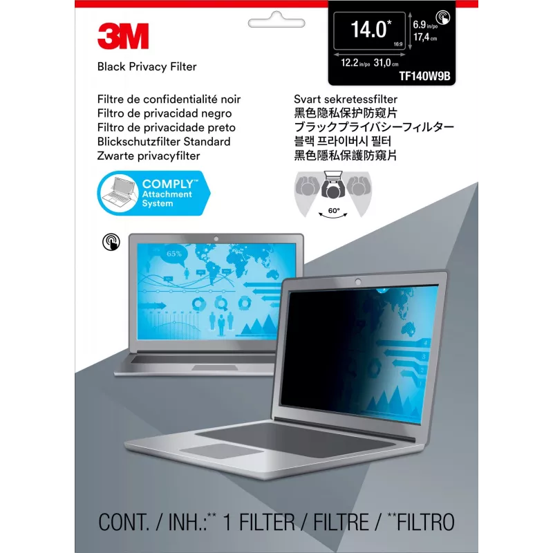 3M 7100194175 display privacy filter 39.6 cm (15.6 inch) Laptop Frameless display privacy filter