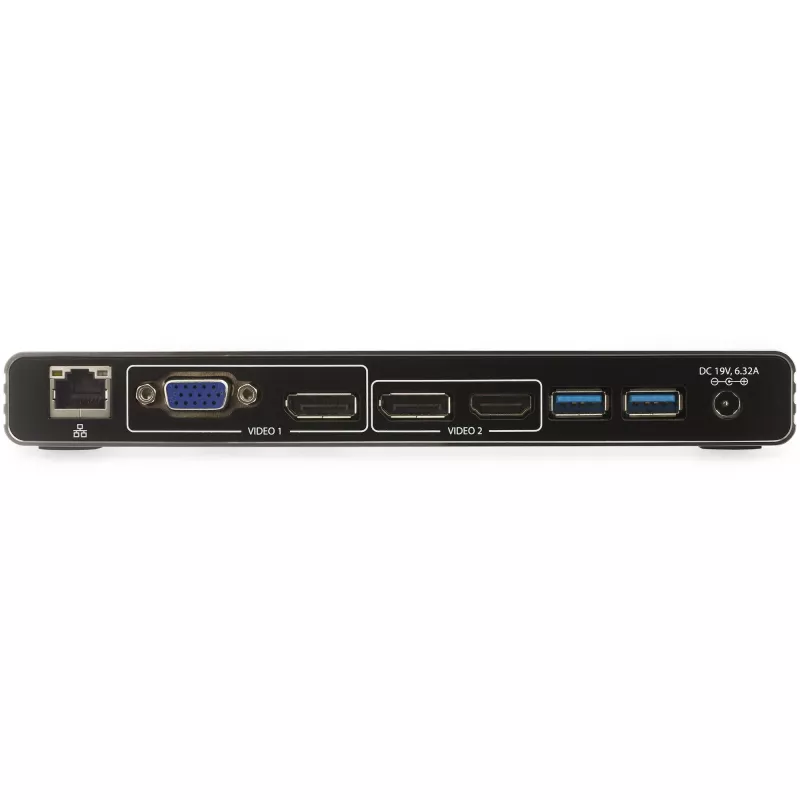 StarTech.com Thunderbolt 3 Dock - Dual 4K 60Hz Monitor TB3 Laptop Docking Station with DisplayPort, HDMI & 1080p VGA - 85W Power Delivery & Charging - 2x USB-A, Ethernet - Mac & Windows