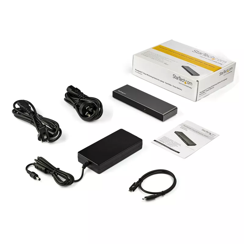 StarTech.com Thunderbolt 3 Dock - Dual 4K 60Hz Monitor TB3 Laptop Docking Station with DisplayPort, HDMI & 1080p VGA - 85W Power Delivery & Charging - 2x USB-A, Ethernet - Mac & Windows