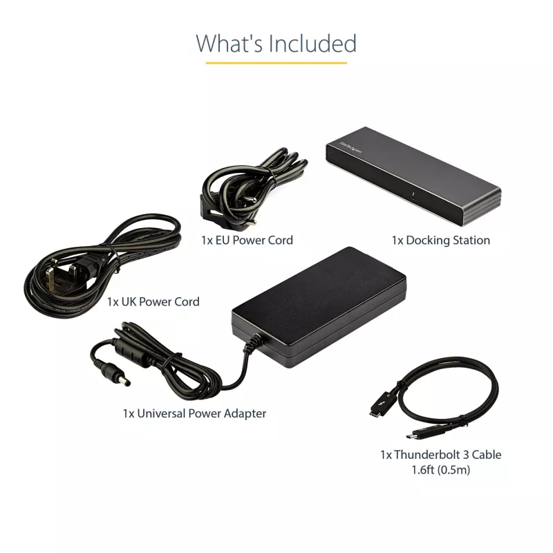 StarTech.com Thunderbolt 3 Dock - Dual 4K 60Hz Monitor TB3 Laptop Docking Station with DisplayPort, HDMI & 1080p VGA - 85W Power Delivery & Charging - 2x USB-A, Ethernet - Mac & Windows