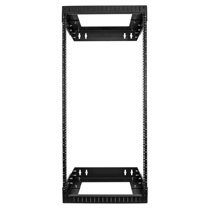 StarTech.com 24U 19 inch Wall Mount Network Rack - Adjustable Depth 12-20 inch 2 Post Open Frame Server Room Rack for AV/Data/ IT Communication/Computer Equipment/Switch w/Cage Nuts & Screws
