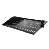 StarTech.com 2U Server Rack Shelf, Center Mounted Universal Vented Rackmount Cantilever Tray for 19 inch Network Equipment Rack, Heavy Duty Steel, 200lb Capacity, 20 inch Deep, Black