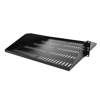 StarTech.com 2U Server Rack Shelf, Center Mounted Universal Vented Rackmount Cantilever Tray for 19 inch Network Equipment Rack, Heavy Duty Steel, 200lb Capacity, 20 inch Deep, Black