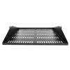 StarTech.com 2U Server Rack Shelf, Center Mounted Universal Vented Rackmount Cantilever Tray for 19 inch Network Equipment Rack, Heavy Duty Steel, 200lb Capacity, 20 inch Deep, Black