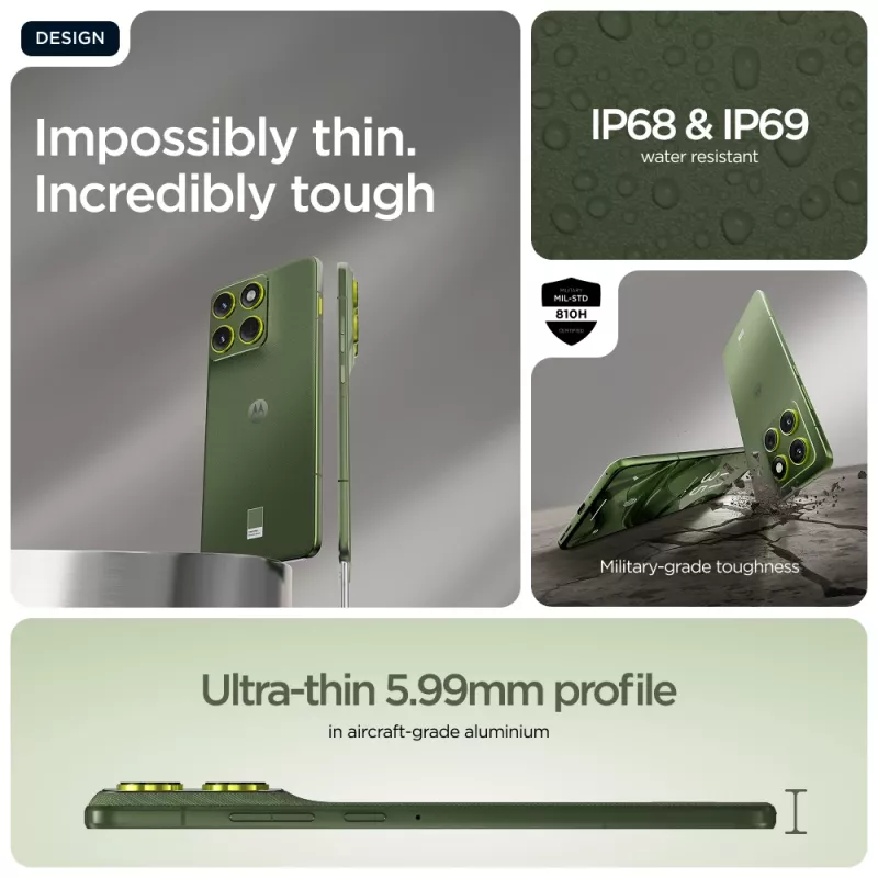 Motorola edge 70 17 cm (6.7 inch) Dual SIM Android 16.0 5G USB Type-C 12 GB 512 GB 4800 mAh Green