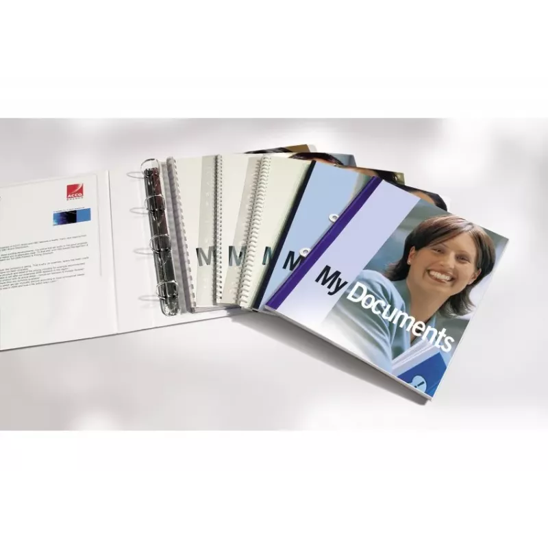 GBC Filestrip WireBind & ClickBind PVC, White, Polyvinyl chloride (PVC), A4, 245 g, 100 pc(s), Egypt