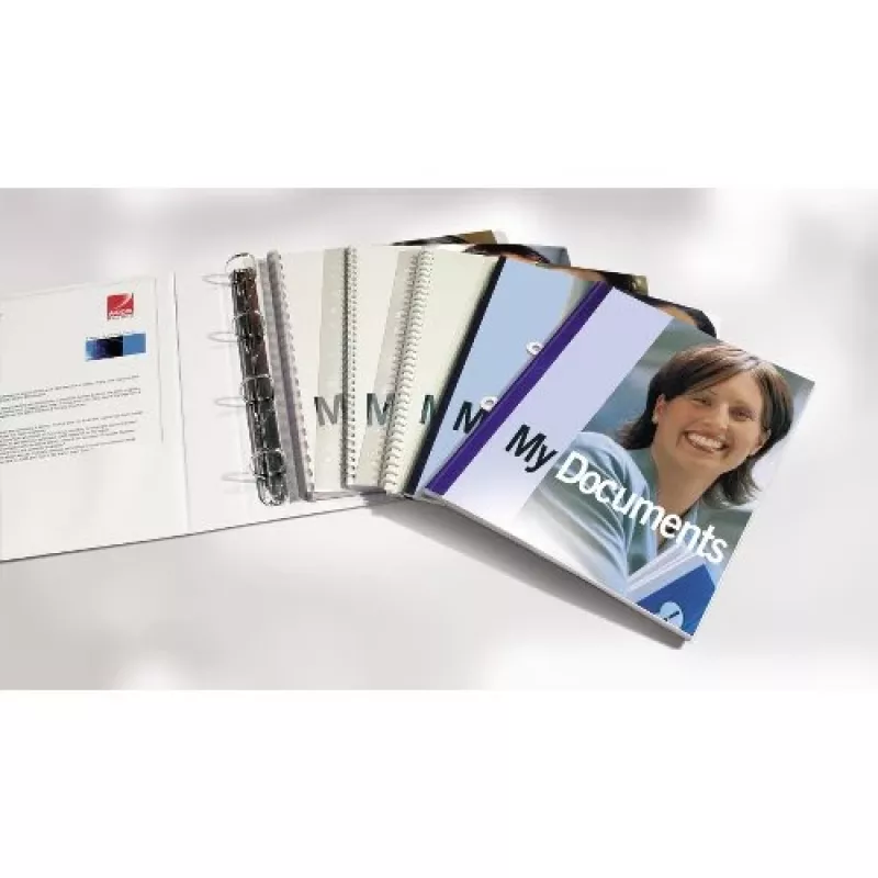 GBC Filestrip WireBind & ClickBind PVC, White, Polyvinyl chloride (PVC), A4, 245 g, 100 pc(s), Egypt