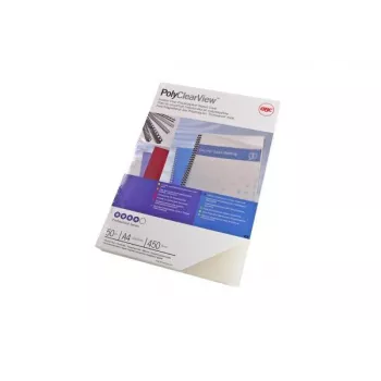 GBC Binding Cover Poly Clear View A4 450 Micron Frosted, A4, Polyvinyl chloride (PVC), Transparent, Matt, 0.45 mm, 50 pc(s)