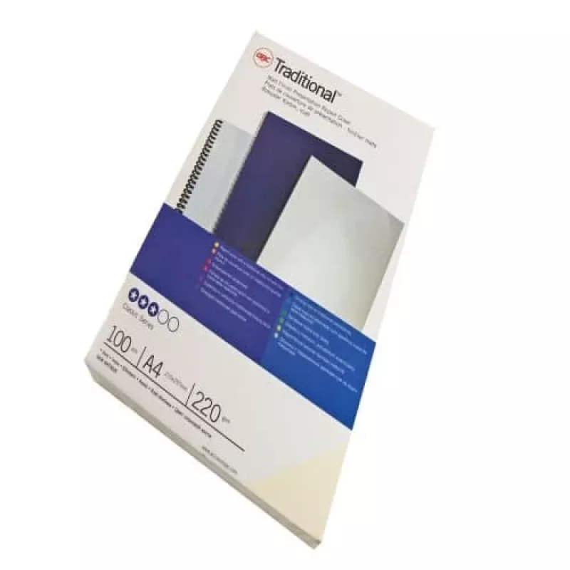 GBC Binding Cover A4 Plain 250 gsm, A4, Carton, White, Matt, 100 sheets, 2.2 kg