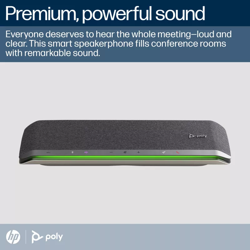 HP Poly Sync 60 Microsoft Teams Certified Speakerphone, Silver, RoHS, Federal Communications Commission (FCC), CE, 37 mm, 116 mm, 394 mm, 1 kg