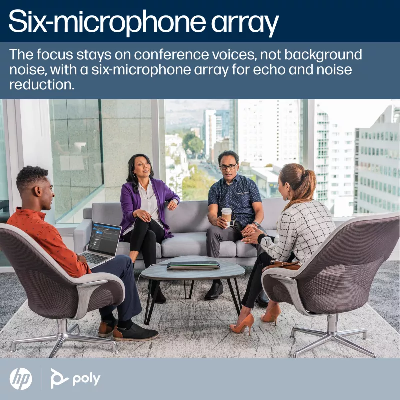 HP Poly Sync 60 Microsoft Teams Certified Speakerphone, Silver, RoHS, Federal Communications Commission (FCC), CE, 37 mm, 116 mm, 394 mm, 1 kg
