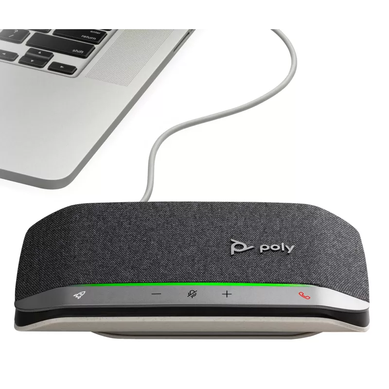 HP Poly Sync 20 USB-A Speakerphone, PC, Silver, 0.715 m, IP64, Windows 10, Windows 11, MacOS