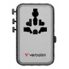 Verbatim Charge 'n' Travel 100W Universal Travel Adapter with retractable cable Black