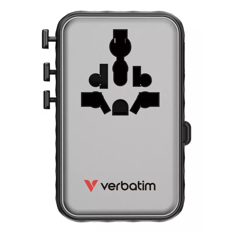 Verbatim Charge 'n' Travel 100W Universal Travel Adapter with retractable cable Black
