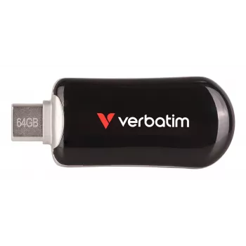 Verbatim Plectra USB-C Flash Drive Black 64GB, 64 GB, USB Type-C, 3.2 Gen 1 (3.1 Gen 1), 100 MB/s, Capless, Black