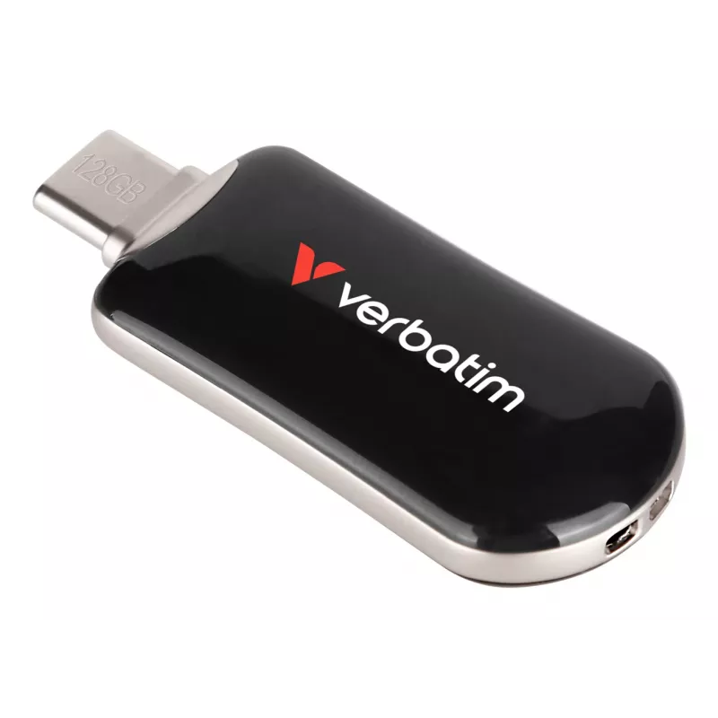Verbatim Plectra USB-C Flash Drive Black 128GB, 128 GB, USB Type-C, 3.2 Gen 1 (3.1 Gen 1), 100 MB/s, Capless, Black